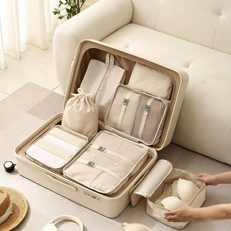 Travel Accessories Kit Bag - 7-Piece Packing Cubes Set - Travel