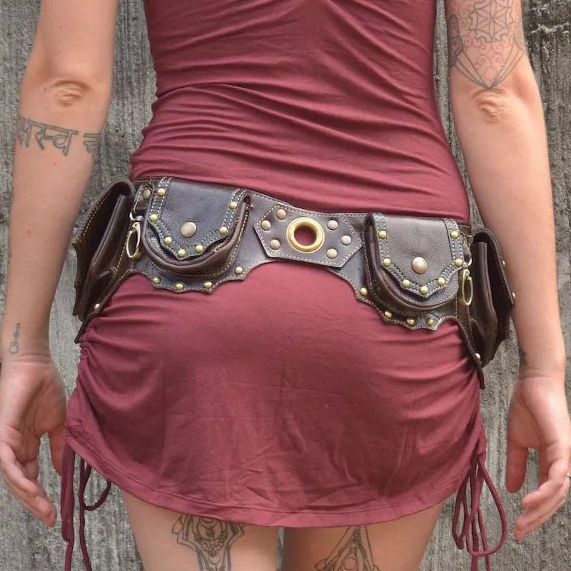 Travel Accessories Hip Belt - 1pc Medieval Steampunk Leather Waist Bag