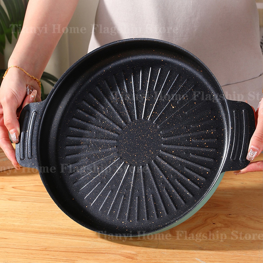 Travel Kitchen Accessories - Grill Pan Round Non-Stick Barbecue Plate