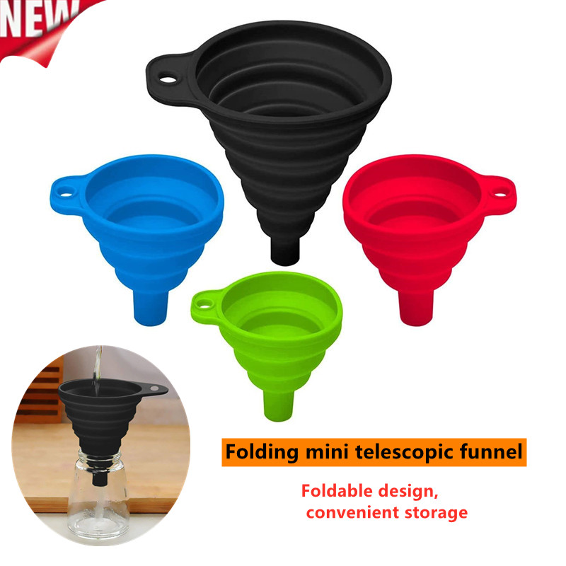 Travel Kitchen Accessories - 1PCS Foldable Funnel Silicone Portable Mini