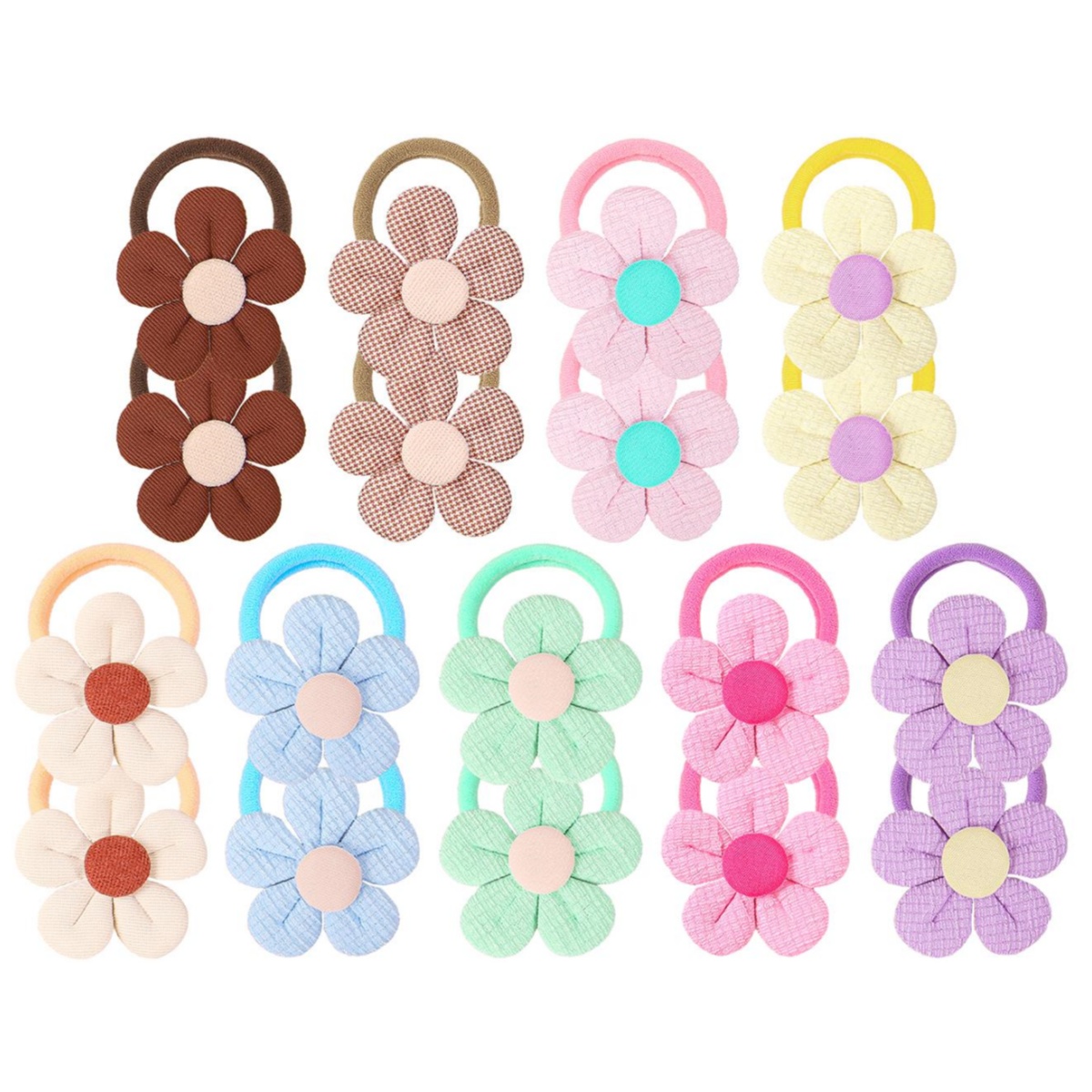 Travel Accessories Must Have - 18pcs Sunflower Hair Ties Kids Girls